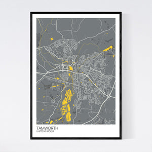 Tamworth City Map Print
