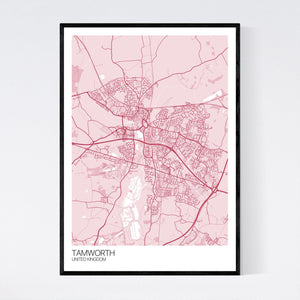 Tamworth City Map Print