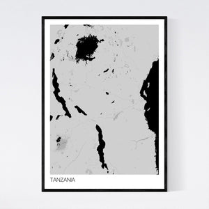 Tanzania Country Map Print