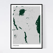 Load image into Gallery viewer, Tanzania Country Map Print
