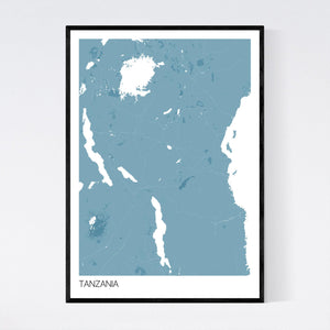 Tanzania Country Map Print