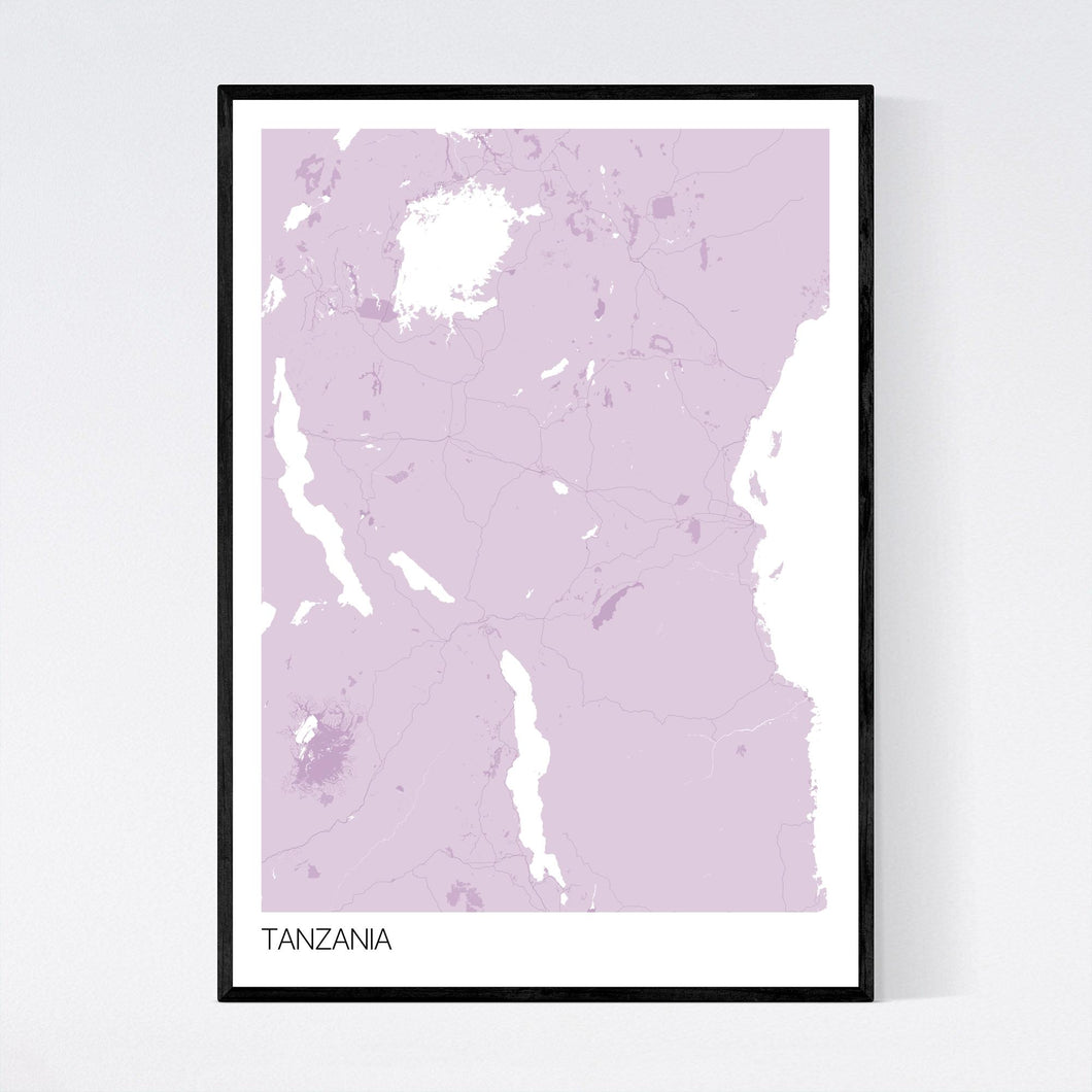 Tanzania Country Map Print
