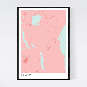 Tanzania Country Map Print