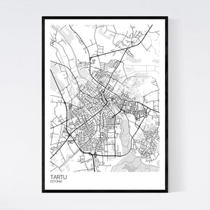 Tartu City Map Print