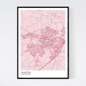 Taunton City Map Print