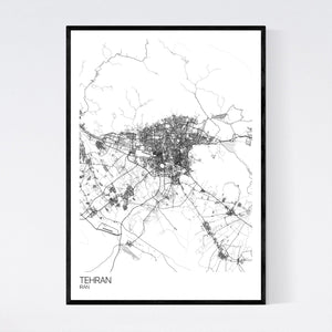 Tehran City Map Print