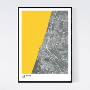 Tel Aviv City Map Print