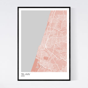Tel Aviv City Map Print