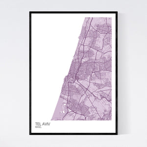 Tel Aviv City Map Print
