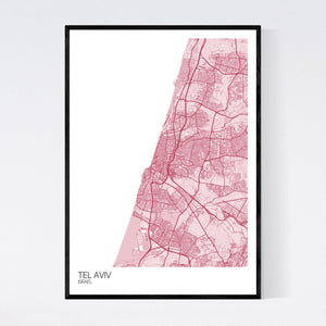 Tel Aviv City Map Print