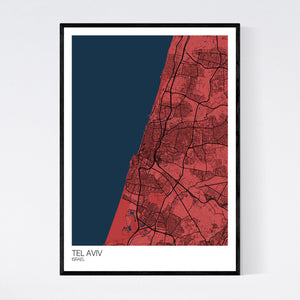 Tel Aviv City Map Print