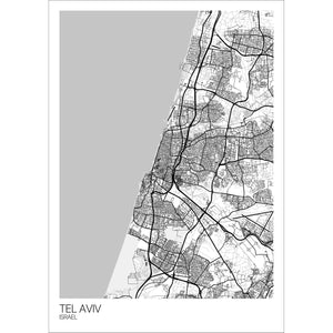 Map of Tel Aviv, Israel