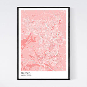 Telford City Map Print
