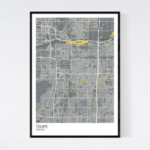 Tempe City Map Print