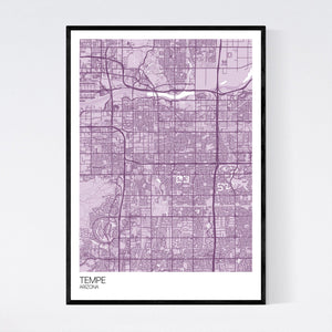Tempe City Map Print