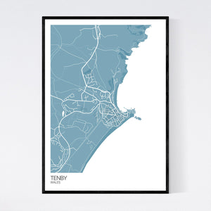 Tenby Town Map Print