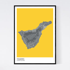 Tenerife Island Map Print