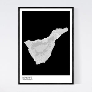 Tenerife Island Map Print