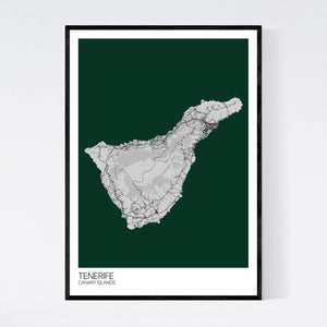 Tenerife Island Map Print