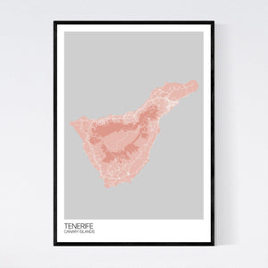 Tenerife Island Map Print