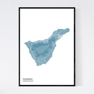 Tenerife Island Map Print