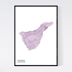 Tenerife Island Map Print