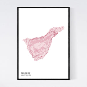 Tenerife Island Map Print