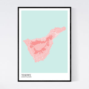 Tenerife Island Map Print