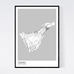 Tenerife Island Map Print