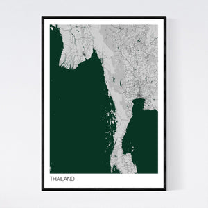 Thailand Country Map Print