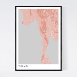 Thailand Country Map Print
