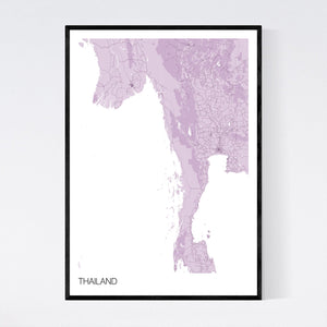 Thailand Country Map Print
