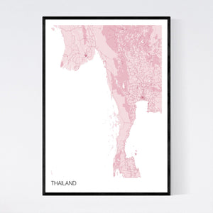 Thailand Country Map Print