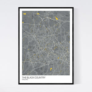 The Black Country Region Map Print