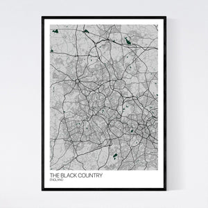 The Black Country Region Map Print