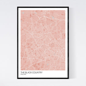 The Black Country Region Map Print