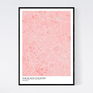 The Black Country Region Map Print