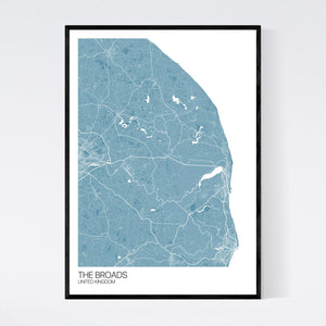 The Broads Region Map Print