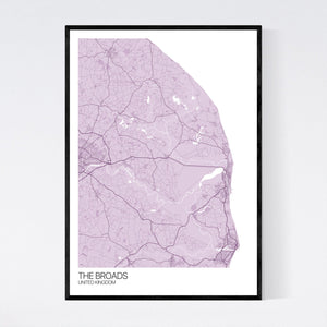 The Broads Region Map Print