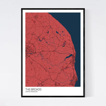 Load image into Gallery viewer, The Broads Region Map Print
