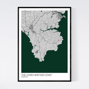 The Lizard Heritage Coast Region Map Print