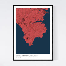 Load image into Gallery viewer, The Lizard Heritage Coast Region Map Print