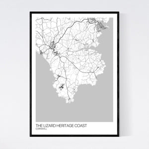 The Lizard Heritage Coast Region Map Print