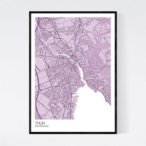 Map of Thun, Switzerland