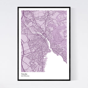 Map of Thun, Switzerland