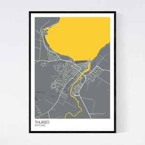 Thurso Town Map Print