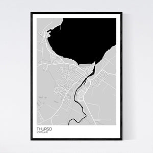 Thurso Town Map Print