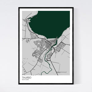 Thurso Town Map Print