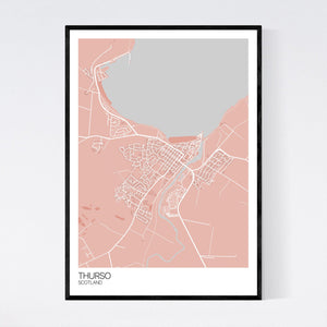 Thurso Town Map Print