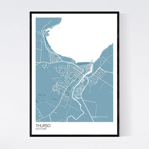 Thurso Town Map Print